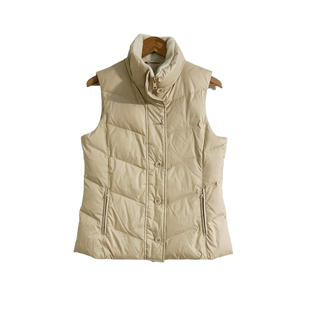 Banana Republic Tan Down Puffer Sleeveless Vest, Small